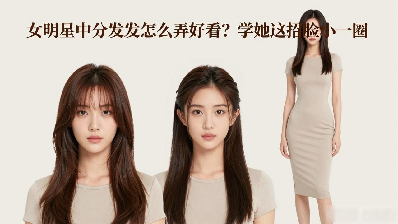 女明星中分发型怎么弄好看？学她这招脸小一圈